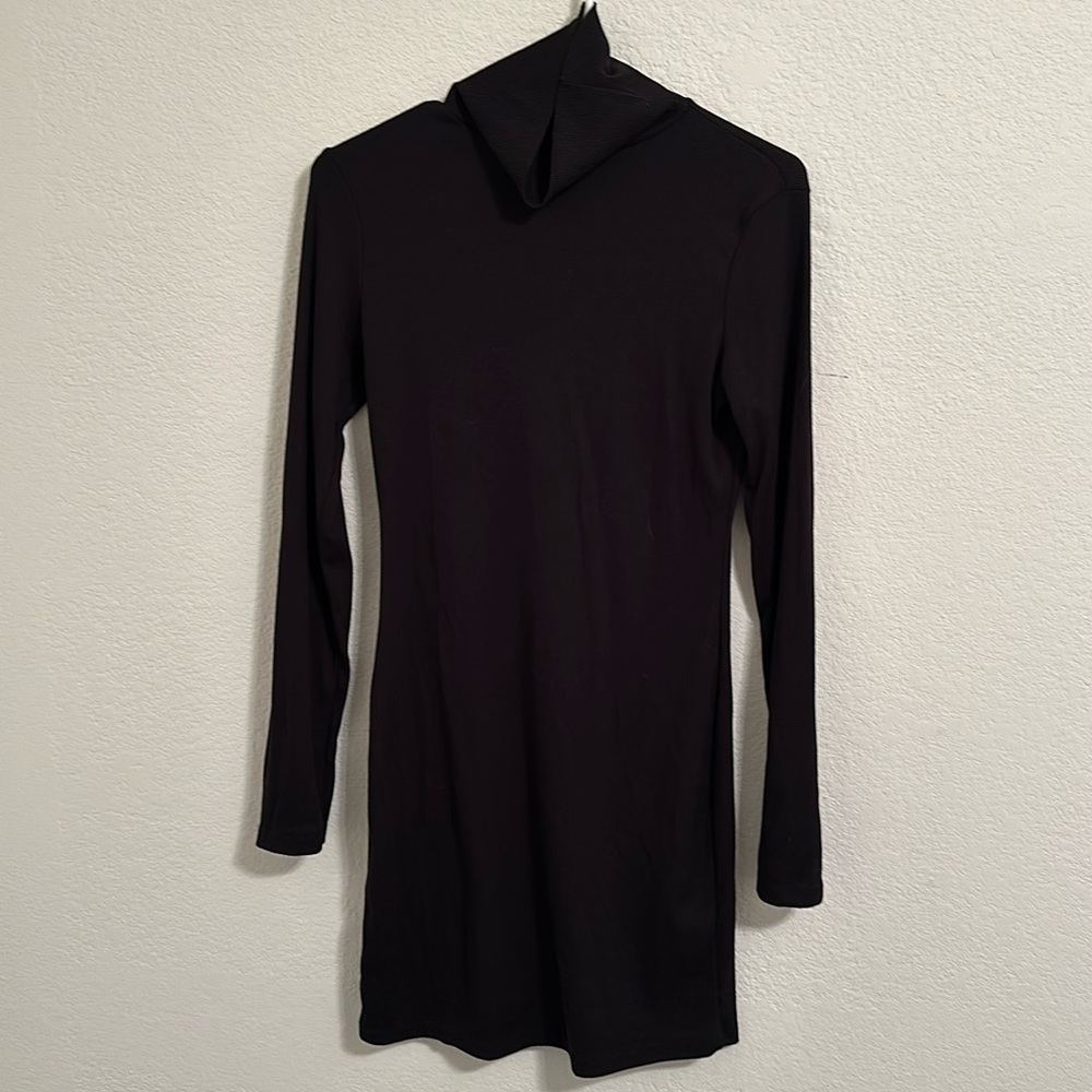 Lulus Body Con Black Turtle Neck Dress